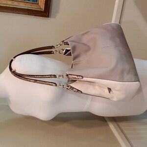 Coach exotic Phoebe bag taupe/white